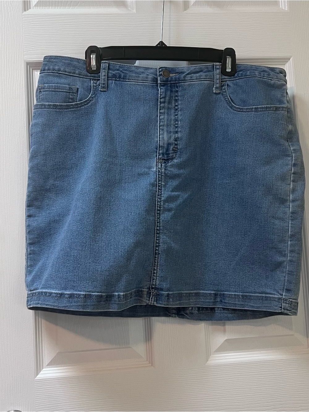 Riders by Lee Mid Wash Denim Mini Skirt Built in Shorts Size 18